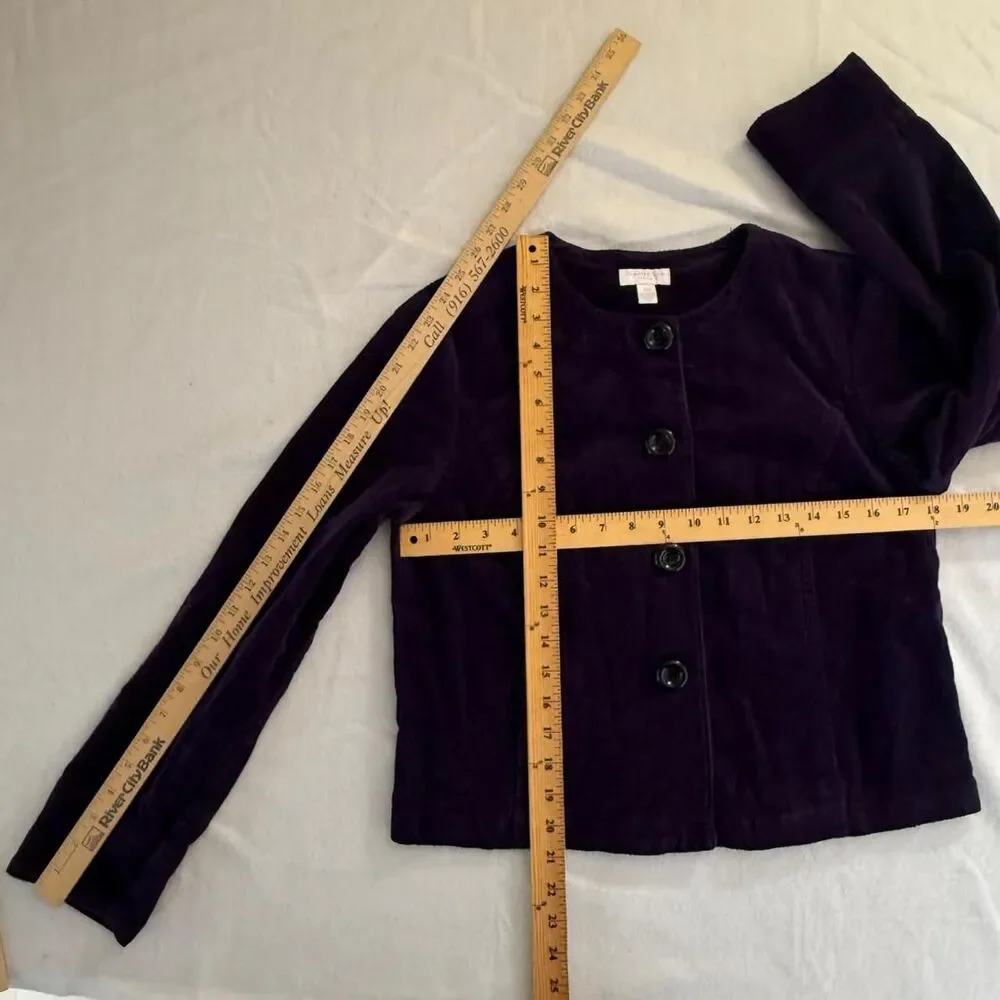 Purple Corduroy Button Up Coat